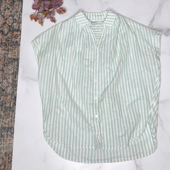 Madewell Central Shirt Mint Stripe - Picture 6 of 8